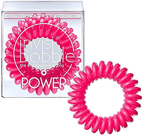 Invisibobble Power Haargummi 3x Spirale Mädchen Damen extra stark designed im Herzen Münchens, Pinking of You / Pink, 3 stück