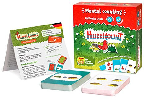Hurricount - Grundlagen der Arithmetik, Lernspiel für das Alter 6+ und 8+, Hochwertiges Kartenspiel zum Erlernen von Summen und mathematischen Grundlagen! Spielend Spaß haben! Spielend lernen!