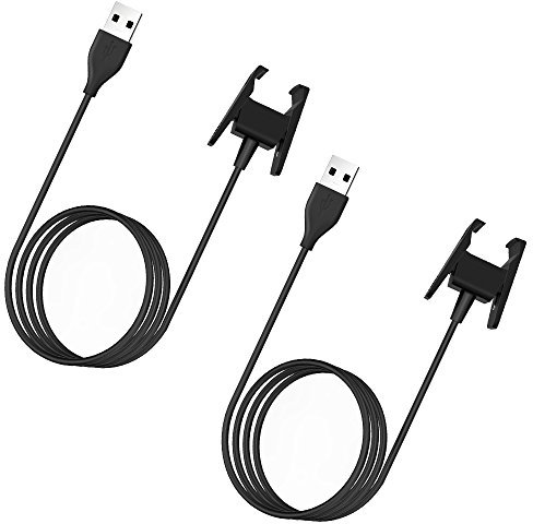 Simpeak 2-Stück Ladegerät Kompatibel für Fitbit Charge 2 [2 Pcs], 1.8Ft Ersatz USB Ladekabel Ladeschale Dock Adapter Kompatibel mit Fitbit Charge 2