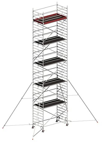 Layher Uni Breit Alu-Fahrgerüst P2 1402150 - mit Gerüststützen 5 m - Arbeitshöhe 12,20 m