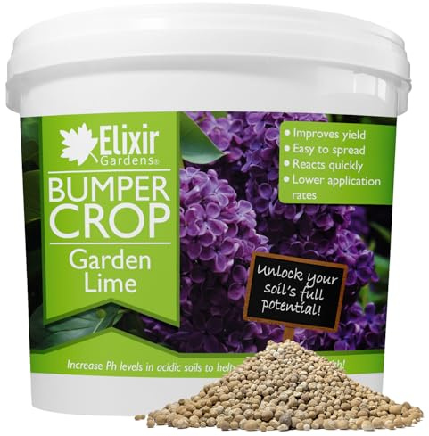 Elixir Gardens Bumper Crop Garden Lime Granular Soil Conditioner | Various amounts (From 1kg to 25kg) | 2.5kg Tub | Treats over 70sqm