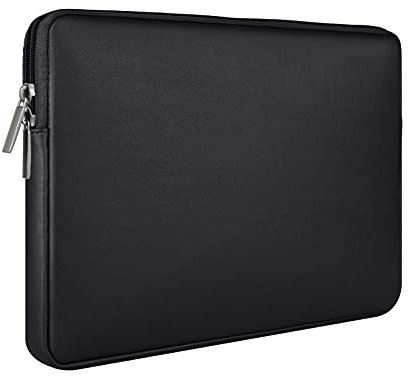 RAINYEAR 15,6 Pollici Custodia Protettiva per Laptop PC Computer Sleeve Impermeabile Caso Synthetic PU Morbide Leather Borsa, Compatibile con 15,6 Notebook Ultrabook Chromebook,Nero