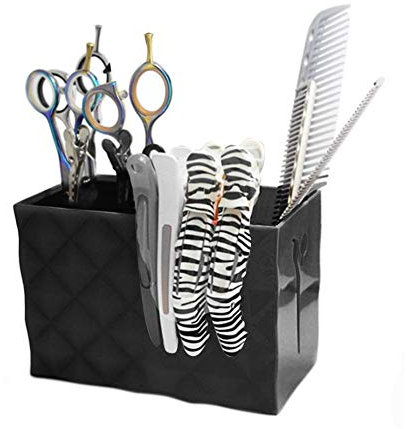 Friseurladen Doppel Fall Professionelle Friseur Schere Kämme Clips Halter Rack Friseurwerkzeuge Zubehör Aufbewahrungskoffer Große Kapazität(Schwarz)