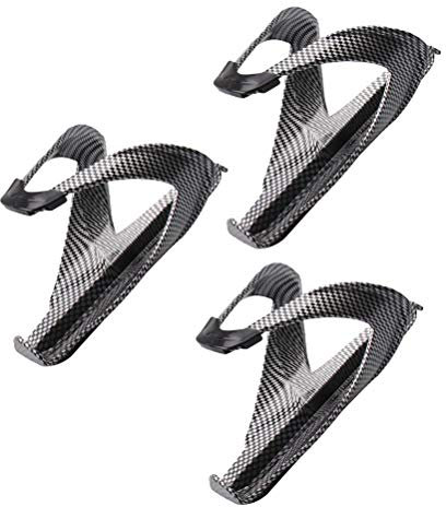 LIOOBO Water Bottle Cages 3 PCS Fashion Portable Carbon Fiber Texture Cup Organizer Bike Accessories Bottle Cages for Bicycle Road Bike MTB