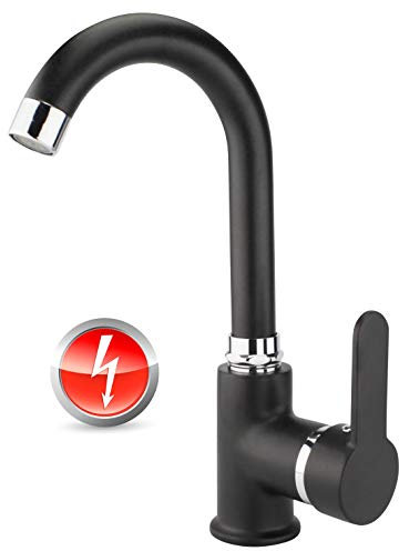 ATCO® Wasserhahn Niederdruck RONDO Küche Waschtisch Armatur Spültischarmatur Küchenarmatur Einhandmischer Spüle Spültisch Boiler schwarz