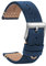 TStrap Leder Uhrenarmband 18mm - Weich Blau Quick Release Uhrenarmbänder Ersatz - Sport Uhrenarmband für Herren Damen - Smartwatches Armband mit Silber Schließe - 19mm 20mm 21mm 22mm
