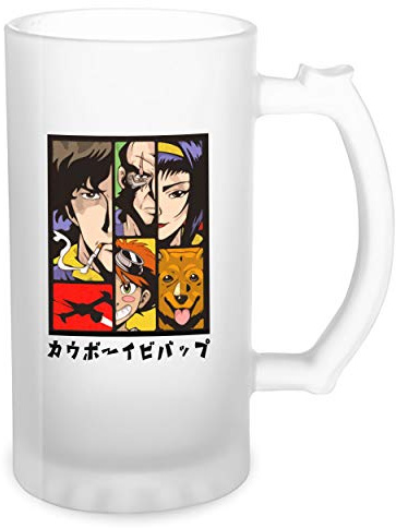 Cowboy Bebop Anime Characters Art Kawai Transparent Bierkrug Stein 500ml Tasse