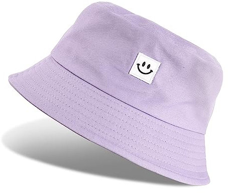 Tuopuda Fischerhüte Herren Damen, Anglerhut Baumwolle, Bucket Hat Faltbar, Sommerhut Outdoor, Kappen Cap Freizeithut zum Wandern Camping Reisen Angeln 56-58cm, lila