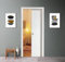 Porta scorrevole a scomparsa interno muro con chiusura Ammortizzata in laminato Bianco Finitura Ottone