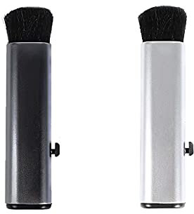 shuangtuo Car Air Vent Cleaner Brush Set (2-Pack) – Extendable Soft Bristle Dusting Tool for Car AC Vents, Dashboard Gaps, Crevices – Silver & Grey Design