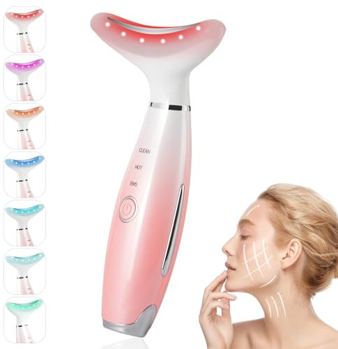 foreverlily Face Massager Red Light Therapy Wand 7 Color 3 Modes Microcurrent Face Lift Device Anti-Aging Led Photon Therapy