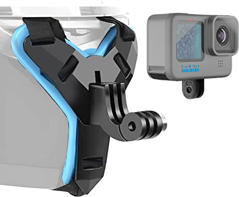 REYGEAK Aggiornato Moto Casco Mento Mount per GoPro Max Hero 10 9 8 7 6 5 Insta 360 One X DJI Osmo Action e più Action Camera, con GoPro Mount Adattatore Vite (Stile di base)