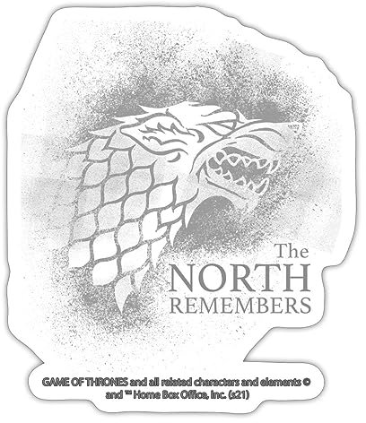 Spreadshirt Game Of Thrones The North Remembers Spruch Sticker, max. 10 x 10 cm, 10 x 10 cm, Mattweiß