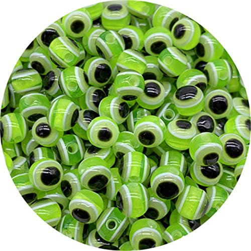 6mm 8mm 10mm Harz Evil Eye Perlen Runde Form Spacer Perlen Für Schmuckherstellung DIY Armband Halskette-09,6mm 50pcs