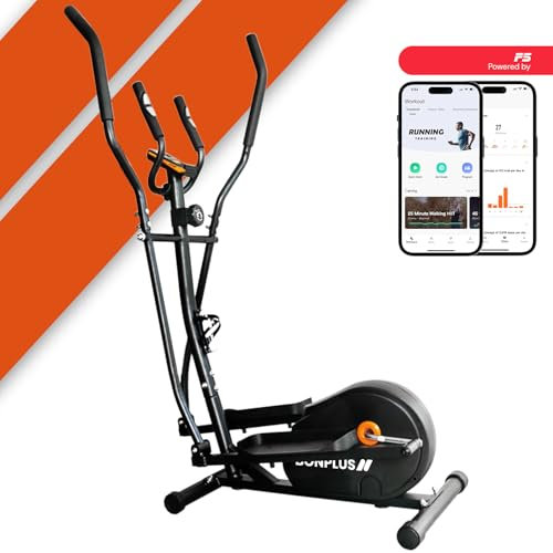 Bonplus BP Ellittiche, Ellittica per la Casa, Crosstrainer Cardio Trainer, 8 Livelli di Resistenza, Includere l'Applicazione Mobile, Pannello di Controllo LCD, Ellittico fino a 120kg