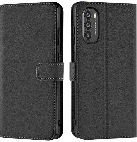 Verco Coque pour Motorola Moto G51 5G, Housse Portefeuille pour Motorola G51 5G Etui en Cuir Synthétique Fonction Stand Case, Noir