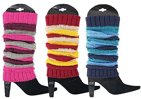 GLENMEARL Stulpen Damen 3 Paar, Gestrickte Beinwärmer warme Beinstulpen für Damen, Winter Strick Bein (Rot)