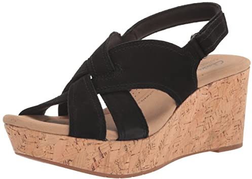 Clarks Rose Erin, Sandali con Zeppa Donna, Nero Black001, 38 EU