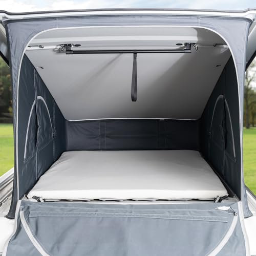 Black Forest Fox Wohnmobil Spannbettlaken Heckbett Hochbett Faltbett für VW T5 T6 Beach Ocean Gran California 600 680 Polo Weiß (Naturweiss, T6.1 California Aufstelldach)