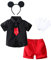 Lito Angels Deguisement Costume Mickey Mouse avec Oreilles de Souris Serre-tete et Gants pour Enfant Garcon Taille 3 ans (étiquette en tissu 100)