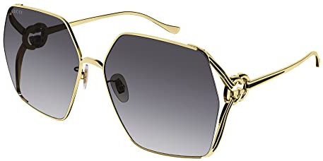 GUCCI Womens GG1322SA Sunglasses, Gold-Gold-Grey, 64