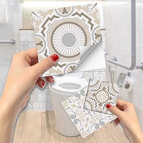 VIRANDA 28 Stück Fliesenaufkleber | Küchenrückwand selbstklebend Spritzschutz für Küche Badezimme | Klebefolie Dekofolie DIY Klebefliesen,3 Größen (10x10cm,15x15cm,20x20cm)