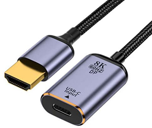 chenyang Cavo da USB C a HDMI, ingresso USB tipo C femmina a HDMI maschio uscita HDTV cavo 8K @ 60hz 4K @ 120hz per tablet, telefono, laptop
