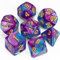 QMAY DND Dice Polyedrisches Würfel Set - 7 Stück für Dungeon und Dragons MTG RPG D&D D20, D12, D10, D%, D8, D6, D4 (Blau und Lila)