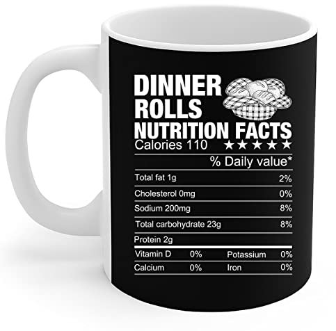 Teetasse Dinner Rolls Nährwerte Familienfeier Geschenk Lustig Kaffeetasse Mit Großem Henkel Tasse Für Kaffee Freundin Tee 330Ml