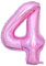 Vthoviwa 40 Zoll/18 Farbens Luftballon Zahlen 4 Rosa, Luftballon 4. Geburtstag Foil Ballon, 0123456789,10-19,20-25,30,40,50,60,70,80,90, Folienballon 4 Party Dekoration Helium Unterstützen