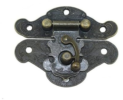 Antique Embossing Latch Haspe Verschluss Lock Holz Case Hasp Latch Kleine Box Hardware Gravierte Designs Scharniere Latch mit Schrauben für Holz Schublade Schmuck Box Case Cabinet