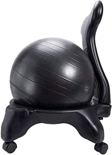 NAKEAH GCX- Fitnessball Yoga Ballstuhl Pilates Massage Sport Fitness Ballstuhl Schwarz 55 cm Ball + Stuhl, Ballstuhl mit festem Sitz Sicherheit
