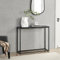[en.casa] Mesa Consola Mueble de Entrada para Pasillo Recibidor Sala de Espera Metal/Tablero en MDF 80 x 100 x 30 cm - Negro y Efecto Mármol