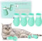 AIFUSI Anti-Scratch Boots for Cats, Cat Claw Covers 4pcs, Adjustable Silicone Cat Shoes Accessories, Nail Protector Gloves, Pet Supplies for Cat Grooming, Bathing, Shaving (Green)