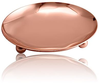 Allayu Candle Holder 430 Stainless Steel Round Shape Desktop Candlestick Stand Decoration Art Pillar Plate Pedestal Household, Rose Gold