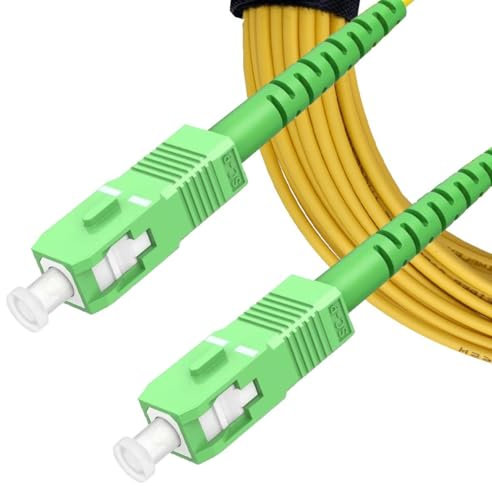 Elfcam Câble Fibre Optique Monomode Simplex SC/APC-SC/APC 10Gbps 9/125μm LSZH - Haute Vitesse Réseau - Jaune - 30m