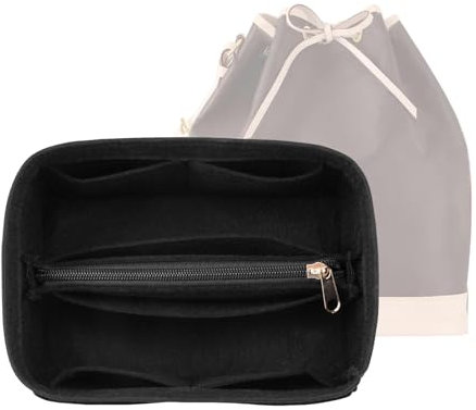 LOUKAYCCI Geldbörsen-Organizer-Einsatz für LV Noe BB Beuteltaschen, Tragetasche mit Reißverschluss-Einsatz (Klein, Schwarz)