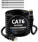 Mygatti 30 Metri CAT6 Cavo Ethernet per Esterno/Interno-Nero,cavo di rete Internet Gigabit,resistente,impermeabile,posa diretta,per fotocamera POE,cat 6 cavo patch LAN RJ45+25 fascette