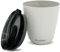 HUSKEE Taza de café de acero inoxidable de 8 onzas, reutilizable, apilable y aislada con tapa, tazas de viaje con forro de cerámica para bebidas calientes, regalo para amantes del café y sobre la