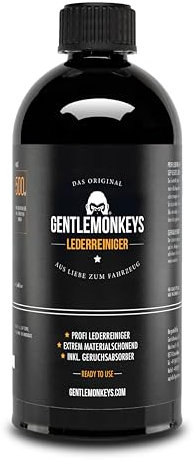 GENTLEMONKEYS Lederreiniger Refill (500ml) • Lederpflege Nachfüllflasche • Für alle Glattleder • Entfernt Schmutz & Gerüche • Biologisch abbaubar • Made in Germany