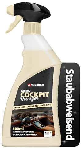 SPRINGER RX5600 Cockpit-Reiniger 500 ml, Innenraumreiniger | Made in Germany | versiegelt & schützt | antistatisch & staubabweisend | Kunststoff-Reiniger schadstofffrei