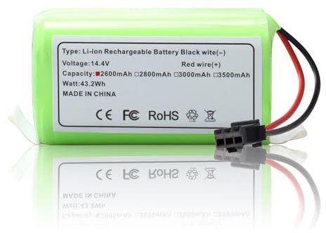 MXJFYY 14,4 V 2600 mAh Ersatzakku für Ecovacs Deebot N79 N79S DN622, Li-Ionen-Akku kompatibel mit Tesvor 500 Eufy RoboVac 11 11C, 11S MAX, 30, 30C Max 12 15C MAX 15T 35C & Conga 990