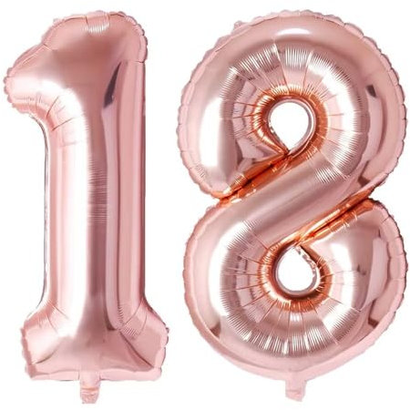 Vthoviwa 40 Zoll/18 Farbens Luftballon Zahlen 18/81 Rosegolden, Helium Luftballon 18/81. Geburtstag Foil Ballon, 0-90 Folienballon 18/81 Party Dekoration