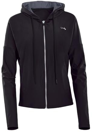 Winshape Damen Functional Comfort Tone Jacket J008c Traingsjacke, Schwarz-Anthrazit, M EU