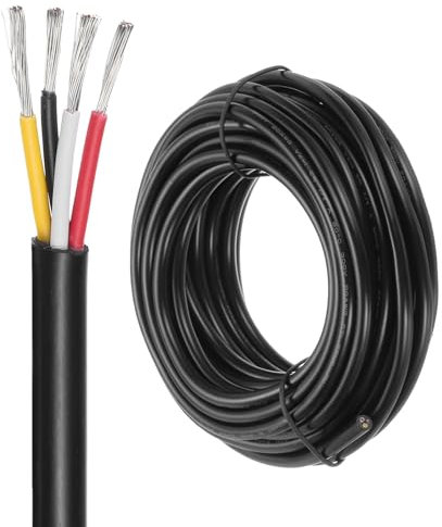DMiotech 20 Gauge Wire Electrical Wire 4 Conductor, 20 AWG Extension Cable Cord 25 Ft/7.6 m UL2464 300V Stranded Tinned Copper Wire for LED Lighting Automotive