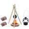 JINJUMEI Miniatur Lagerfeuer, Puppenhaus Lagerfeuer, Mini Lagerfeuer Deko,Wichtel Zubehör Feuerstelle, Mini Lagerfeuer Wichtelzubehör, Miniatur Feuerstelle Weihnachten Lagerfeuer Zubehö (Holzfarbe)
