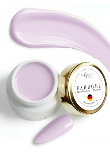 Farbgel für Gelnägel Pastell Lila 5ml, Sugar Lilac, Feiner Fliederton für romantische Looks & detailreiche Nail Art, Hochdeckend ab dem ersten Auftrag, Deutsche Marke, Lynis-Nailshop.de