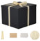 Große Geschenkbox mit Deckel, 32,5 x 32,5 x 25,4 cm, schwarze Geschenkboxen für Geschenke, Verpackungen für Geburtstage, Valentinstag, Weihnachten, Jubiläen (inklusive geschredderter Papierfüllung