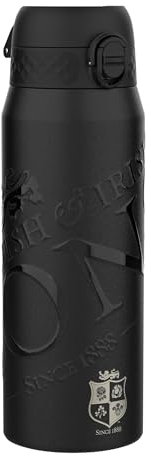 British & Irish Lions Rugby x ION8 Sports Thermal Water Bottle with Removable Straw, 750ml/24oz, Leak-Proof Vacuum Insulated Drinking Bottle, Shadow Crest Design