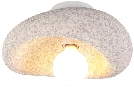 TOKTOP - Lámpara de techo vintage creatividad, cemento para lámpara decorativa E27, color gris y blanco, lámpara para sala de estar, cocina, comedor, dormitorio, 30 cm